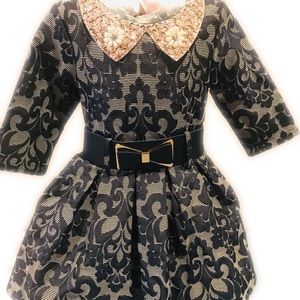 Designer girls holiday dress navy 3t